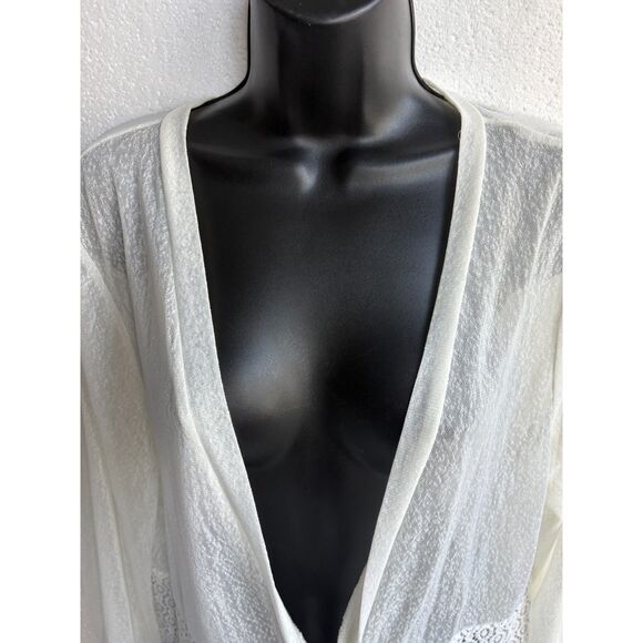 Siren Lily Mesh Stretch Cardigan Open Lace White Boho Plus Size 1X Bohemian - Picture 2 of 8